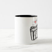 Ik hoor mijn camera Black en White Coffee Cup Tweekleurige Koffiemok (Center)