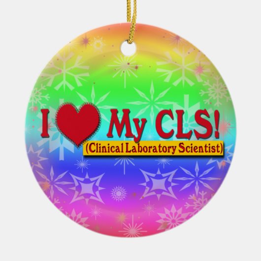 Ik hoor mijn CLS LAB WETENSCHAPPELIJK Keramisch Ornament (Voorkant)