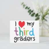 Ik hoor mijn derde klas leraarsliefde briefkaart (Staand voorkant)