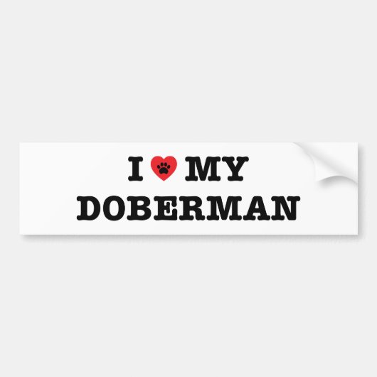 Ik hoor mijn Doberman Bumpersticker (Voorkant)