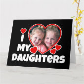 Ik hoor mijn dochters gepersonaliseerde fotografie kaart (Gele Bloem)