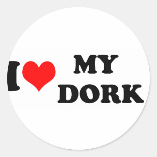 IK HOOR MIJN DORK. RONDE STICKER