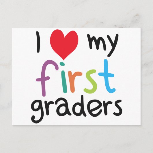 Ik hoor mijn eerste klas leraarsliefde briefkaart (Voorkant)