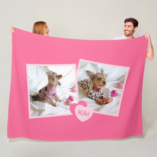Ik hoor mijn foto's roze fleece deken (In situ)