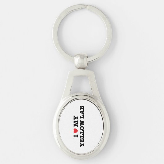 Ik hoor mijn gele Sleutelhanger van het lab (Voorkant)