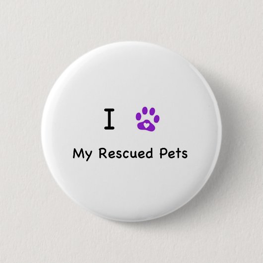 Ik hoor mijn gered gezelschapsdieren ronde button 5,7 cm (Voorkant)