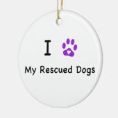 Ik hoor mijn gered honden keramisch ornament (Links)