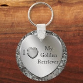 Ik hoor mijn Golden Retriever hartkeychain Sleutelhanger (Voorkant)