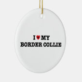 Ik hoor mijn grenscollie keramisch ornament (Rechts)