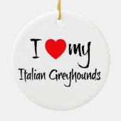 Ik hoor mijn Italiaanse windhond Keramisch Ornament (Achterkant)