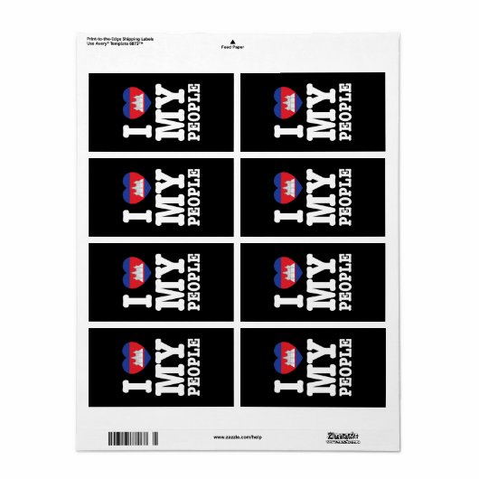 Ik hoor mijn Khmer-mensen Etiket (Full Sheet)