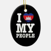 Ik hoor mijn Khmer-mensen Keramisch Ornament (Achterkant)