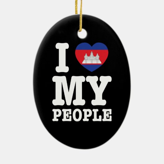 Ik hoor mijn Khmer-mensen Keramisch Ornament (Achterkant)