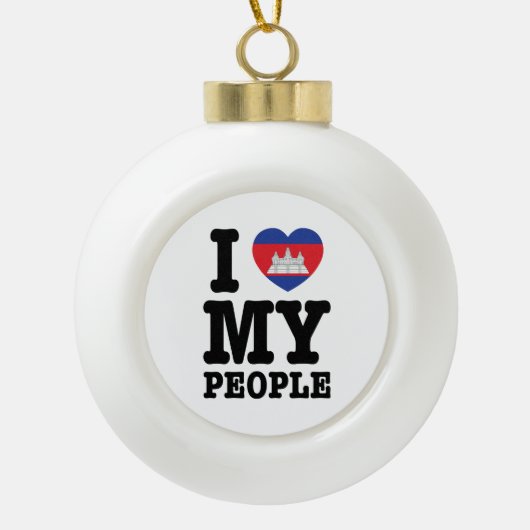 Ik hoor mijn Khmer-mensen Keramische Bal Ornament (Voorkant)