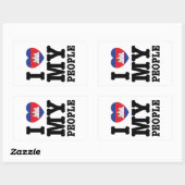 Ik hoor mijn Khmer-mensen Rechthoekige Sticker (Vel)