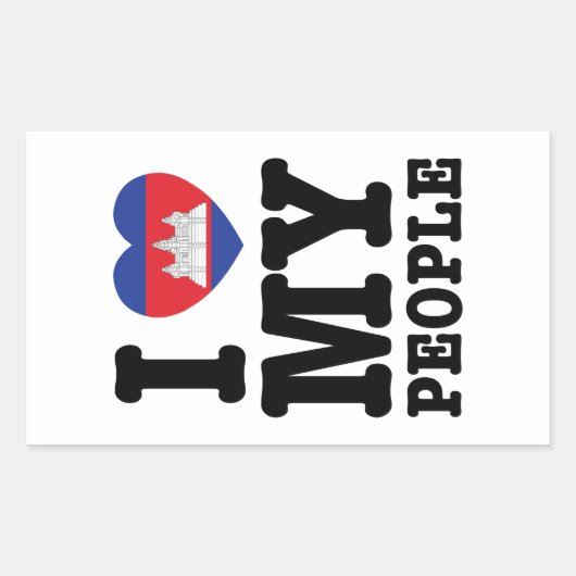 Ik hoor mijn Khmer-mensen Rechthoekige Sticker (Voorkant)