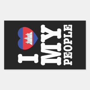 Ik hoor mijn Khmer-mensen Rechthoekige Sticker