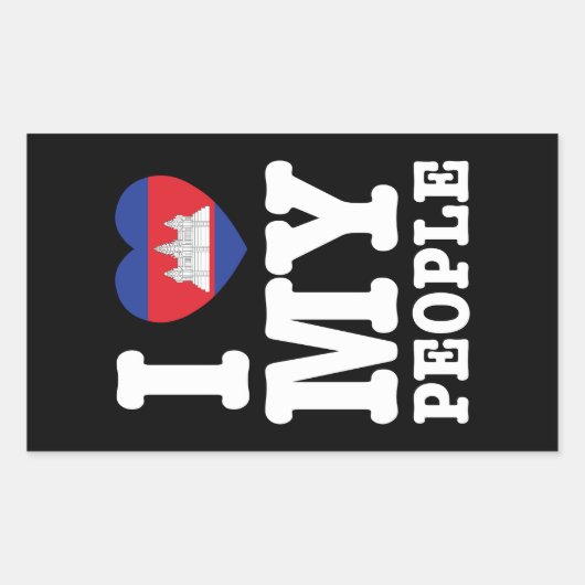 Ik hoor mijn Khmer-mensen Rechthoekige Sticker (Voorkant)