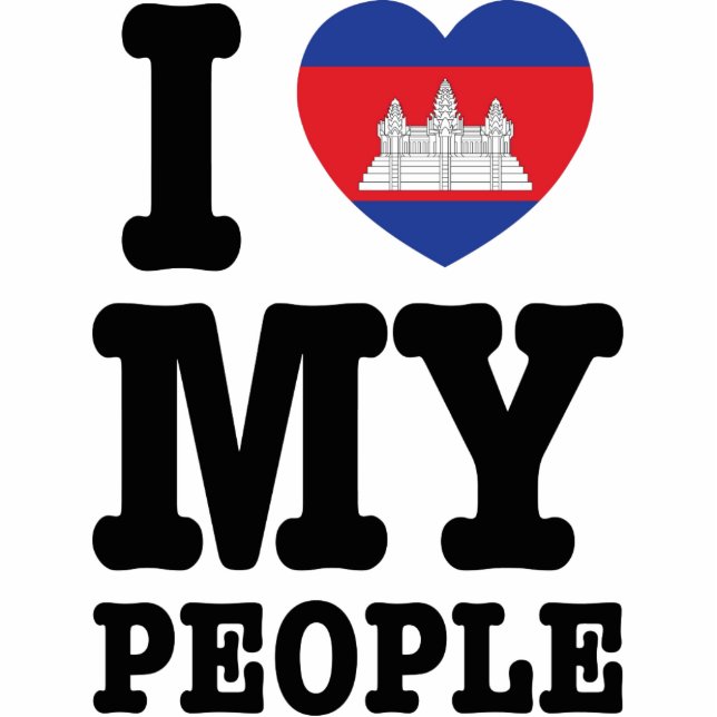 Ik hoor mijn Khmer-mensen Staand Fotobeeldje (Voorkant)