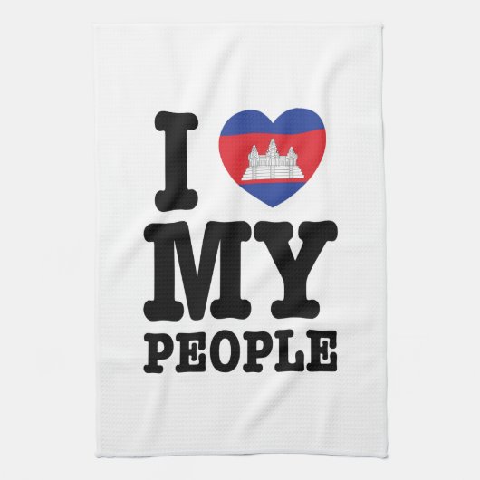 Ik hoor mijn Khmer-mensen Theedoek (Verticaal)