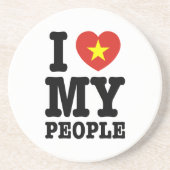 Ik hoor mijn kijkers zandsteen onderzetter (Voorkant)