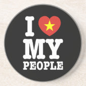 Ik hoor mijn kijkers zandsteen onderzetter (Voorkant)