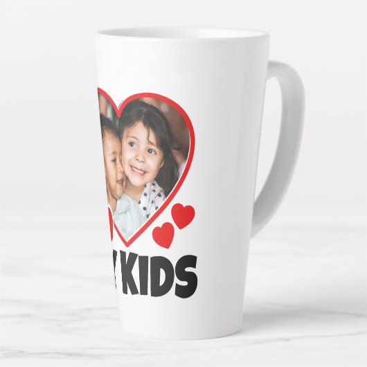 Ik hoor mijn Kinder persoonlijke foto Latte Mok (Rechterhoek)