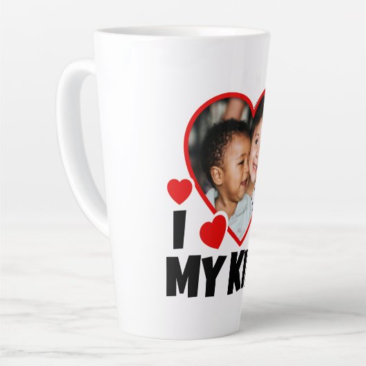 Ik hoor mijn Kinder persoonlijke foto Latte Mok (Linkerhoek)