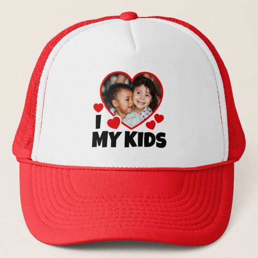 Ik hoor mijn Kinder persoonlijke foto Trucker Pet (Voorkant)