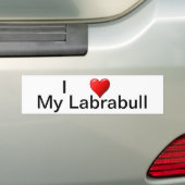 Ik hoor mijn labrabull bumpersticker (Op auto)