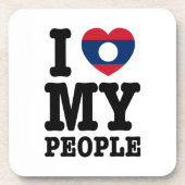 Ik hoor mijn Laotiaanse mensen Bier Onderzetter (Voorkant)