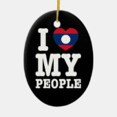 Ik hoor mijn Laotiaanse mensen Keramisch Ornament (Voorkant)