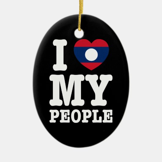 Ik hoor mijn Laotiaanse mensen Keramisch Ornament (Voorkant)