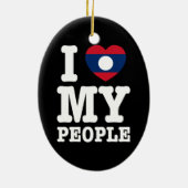 Ik hoor mijn Laotiaanse mensen Keramisch Ornament (Achterkant)