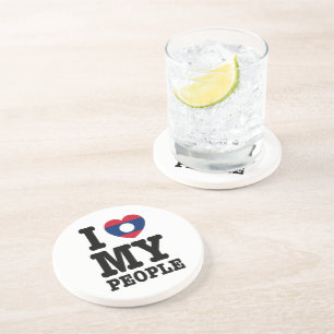 Ik hoor mijn Laotiaanse mensen Zandsteen Onderzetter