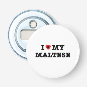 Ik hoor mijn Maltees Button Flesopener