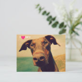 Ik hoor mijn natuurlijke Doberman Briefkaart (Staand voorkant)