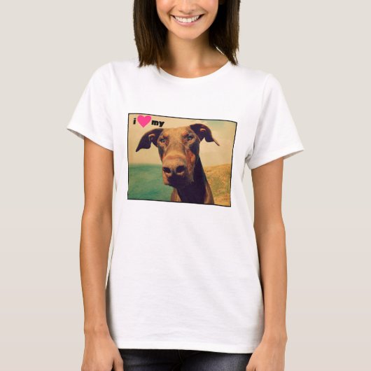 Ik hoor mijn natuurlijke Doberman Dog T-shirt (Voorkant)