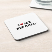 Ik hoor mijn pitbull bier onderzetter (Linkerzijde)