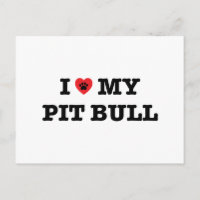Ik hoor mijn Pitbull-Briefkaart