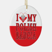 Ik hoor mijn Poolse Babcia Keramisch Ornament (Rechts)
