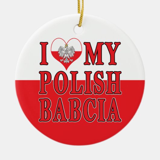 Ik hoor mijn Poolse Babcia Keramisch Ornament (Voorkant)