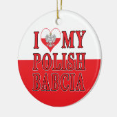 Ik hoor mijn Poolse Babcia Keramisch Ornament (Links)