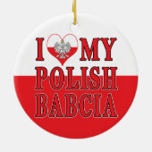 Ik hoor mijn Poolse Babcia Keramisch Ornament (Achterkant)