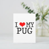 Ik hoor mijn pug briefkaart (Staand voorkant)