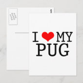 Ik hoor mijn pug briefkaart (Voorkant / Achterkant)