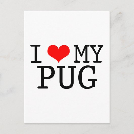 Ik hoor mijn pug briefkaart (Voorkant)