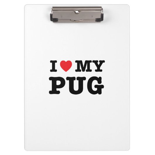 Ik hoor mijn pug klembord (Voorkant)