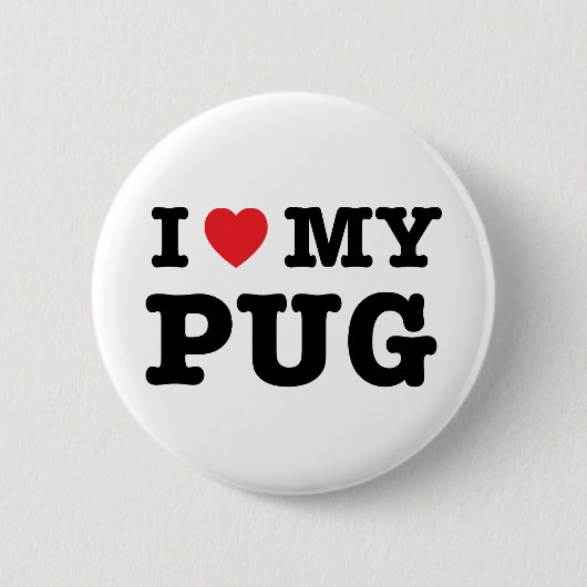 Ik hoor mijn pug ronde button 5,7 cm (Voorkant)
