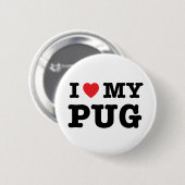 Ik hoor mijn pug ronde button 5,7 cm (Voorkant /achterkant)